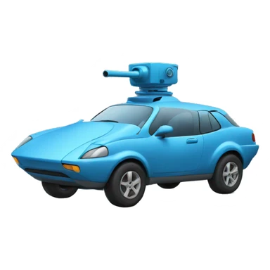 Car with a turret(blue car) sticker