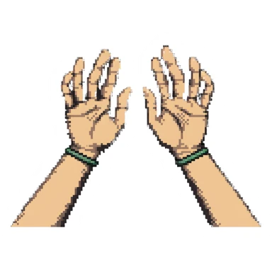 two hands forming a pyramid shape with their fingers sticker