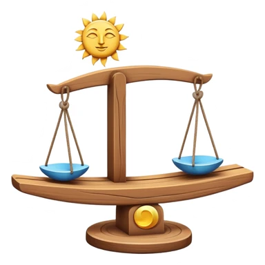 balanced seesaw with sun and moon symbols sticker