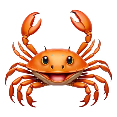 Cinematic Comical Baby Crab Portrait Emoji, Head tilted dramatically with an exaggeratedly shocked expression, featuring a tiny, vibrant carapace with wide, comically expressive eyes full of playful disbelief and miniature, animated pincers, Simplified yet hilariously expressive features, highly detailed, glowing with a slightly sassy coastal glow, high shine, dramatic yet playful, stylized with an air of cheeky seaside mischief, soft glowing outline, capturing the essence of a meme-worthy baby crab that looks ready to pinch its way into viral fame! sticker