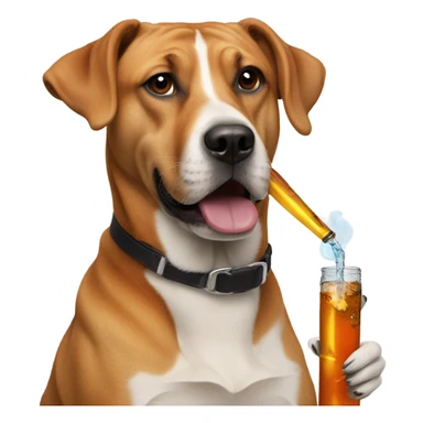 dog holding bong sticker