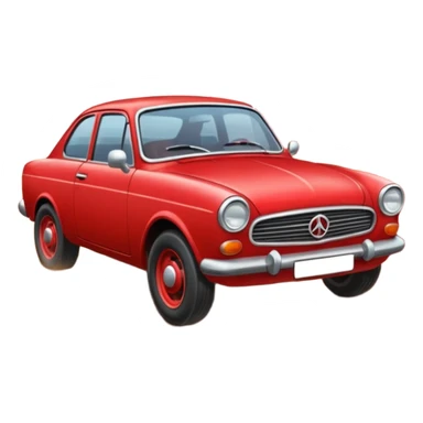 Red car driving dirt road sticker