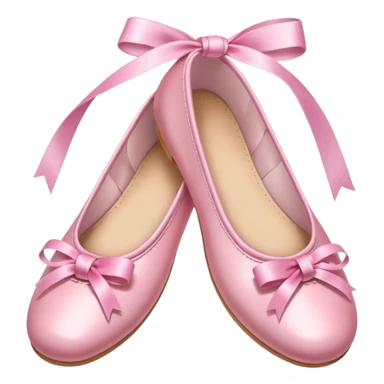 ballerina shoes pink shiny smooth tied ribbons iOS emoji style sticker
