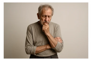 oldiga qarab turgan odamni tasvirlab ber sticker