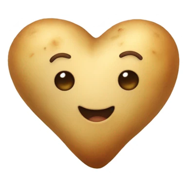 beige heart adorned with potatoes  sticker
