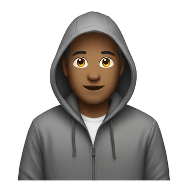 grayscale man in a hooded jacket sticker