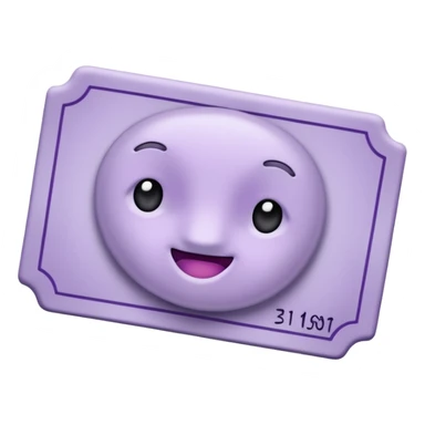 Pale Purple colored 1 Signed ticket  sticker