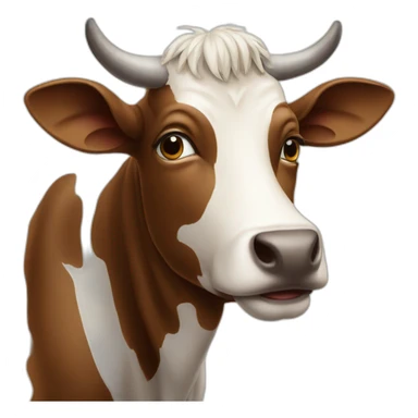 Vache sur une vache sticker