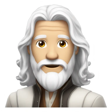 Video game character with long hair man white hair and white beard and he’s so handsome sticker