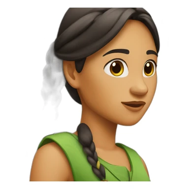 Pocahontas in green hat sticker