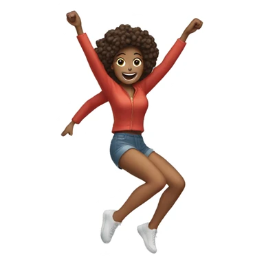 model woman jumping sticker