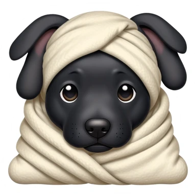 Big black dog in blanket sticker