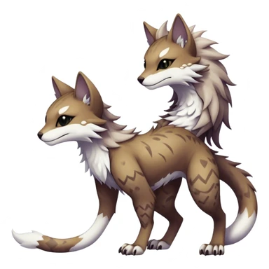 Kawaii dark edgy fantasy ethereal feline-vernid-sergal-fursona animal creature with a tufted tail full body with intricate markings  sticker