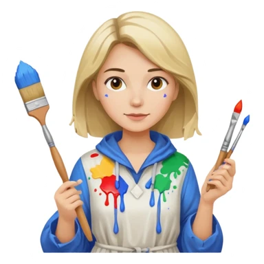 woman painter sticker