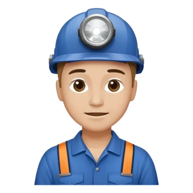 Technician + headlamp + blue jumpsuit, Repair Crew. sticker