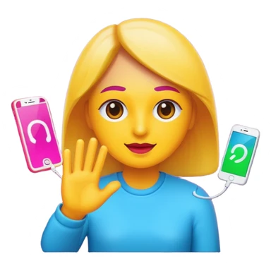 a single bimoji showing the action of contact us sticker