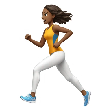 white brunette woman running sticker