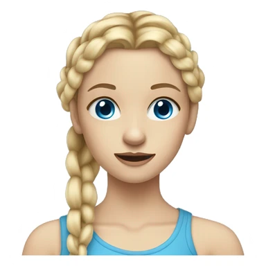 blonde teenager hair in braids blue eyes doing make up sticker