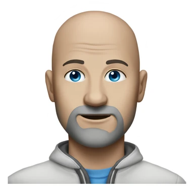 bald man in grayscale portraitwith blue eyes  sticker