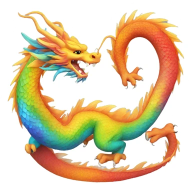 A rainbow Chinese dragon sticker