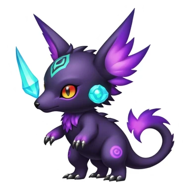 Cute cool colorful dark nebula fantasy-Fakemon-Digimon-animal-hybrid full body sticker