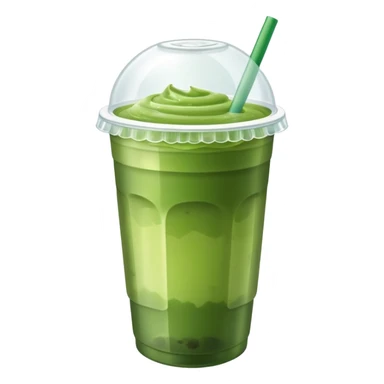 iced matcha plastic cup with lid sticker