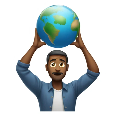 Man carrying weight of the world sticker