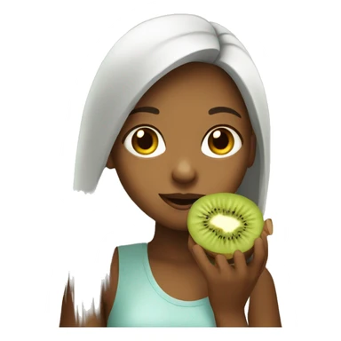 girl eating kiwi sticker