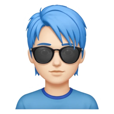 Musica voy with blue hair AND sunglasses sticker