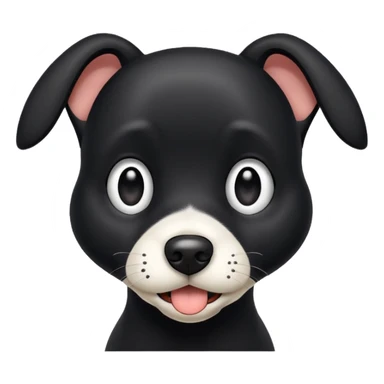 Thin Black dog cur amazement white snout white chest sticker