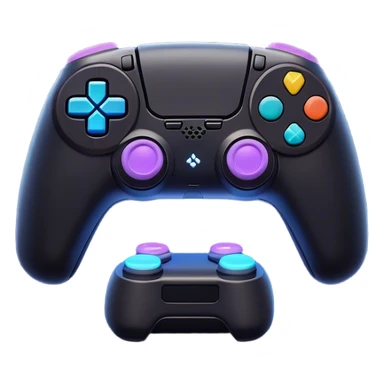 Clash of Clans aesthetic: Cinematic Playful PlayStation 5 Console Portrait Emoji, rendered in a 3D vector-style similar to standard emojis with minimal shading and bold, simplified shapes. A compact, distinct form with signature details, softly glowing with a cutting-edge console technology charm. Simplified yet unmistakably iconic, highly detailed and consistent, glowing with a soft radiance and high shine. Stylized with a touch of technological advancement and a soft glowing outline, capturing the essence of a beloved gaming relic with a friendly, playful manner! sticker