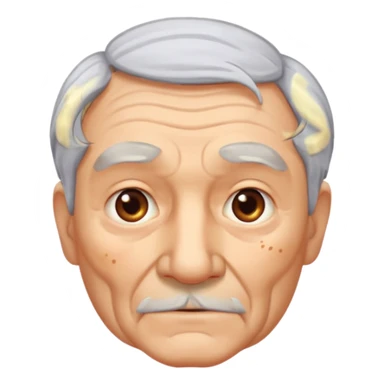 old man with wrinkles, age spots, and gray hair sticker