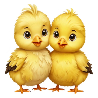 Two baby chicks hugging sticker