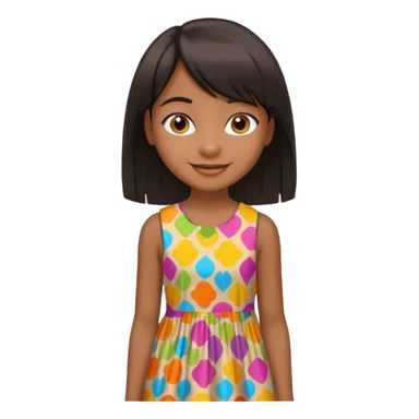 garota preta dando joiha sorrindo com cabelos médios lisos franjas separadas e olhos castanhos escuros sticker