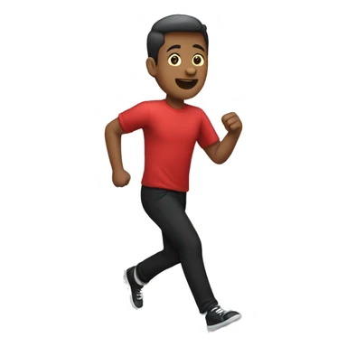 Person going fast with a red shirt and black pants sticker