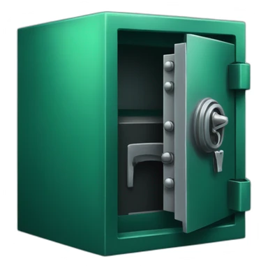 open safe, emerald sticker