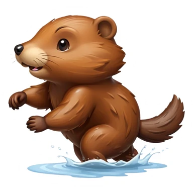 beaver running in the morning sticker