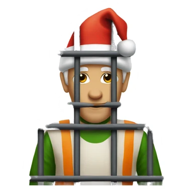 A Christmas lutin in jail  sticker