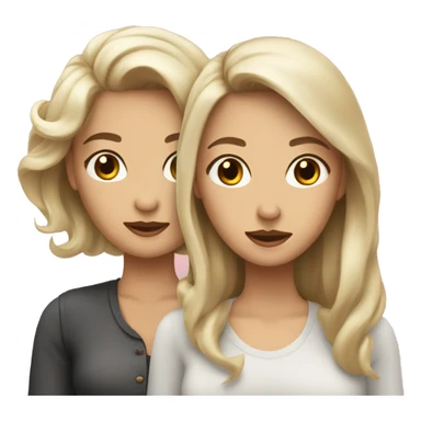 1 lady with ash blonde hair and 1 lady with brown hair madly in love sticker