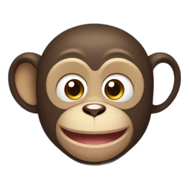 Monkey happily blushing and saying “choppii” sticker