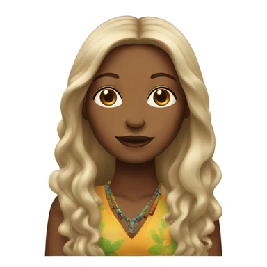 hippie woman with long hair sticker