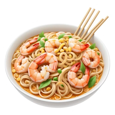 Thai pad thai noodles street food with pastel colors sticker