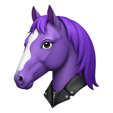 Purple horse wearing leather jacket
 sticker