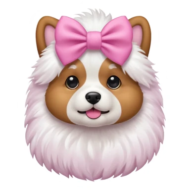 Dog with pink bow sticker