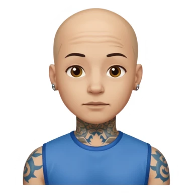 Sujeto pelon vestido de azul tatuado sticker