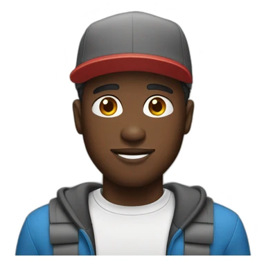 black guy with cap haircut sticker