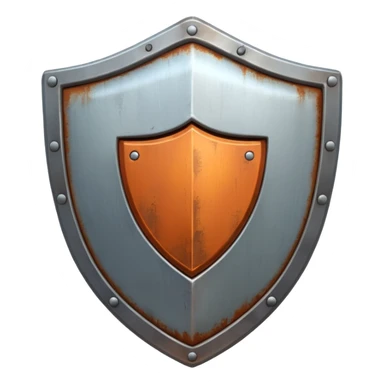 generate a realistic rust-clear steel shield sticker