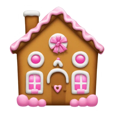 Gingerbread house with a pink bow  sticker