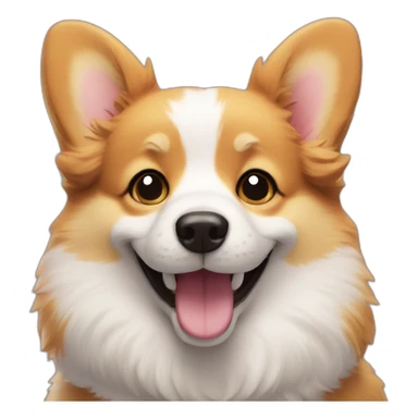 fluffy corgi smiling sticker