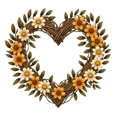 nature wreath heart, boho  sticker